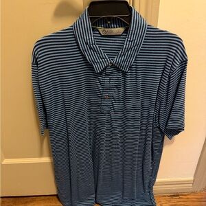 Performance Men’s Blue Striped Polo Shirt